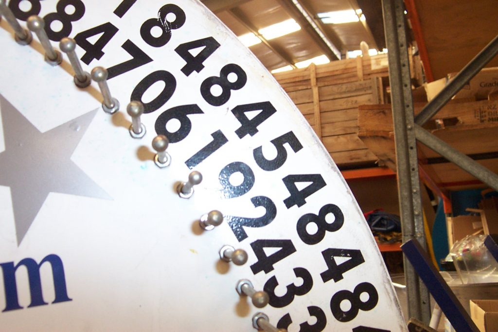 Spinning Wheel / Chocolate Wheel for Carnivals and Fundraisers Action Events Amusement Hire